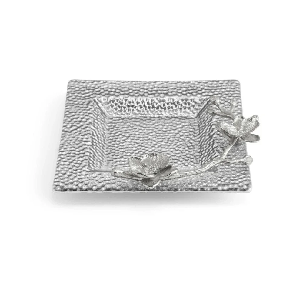 Michael Aram Hammered Glass Snack Dish/Trinket Tray/Soap Dish/Jewelry Tray